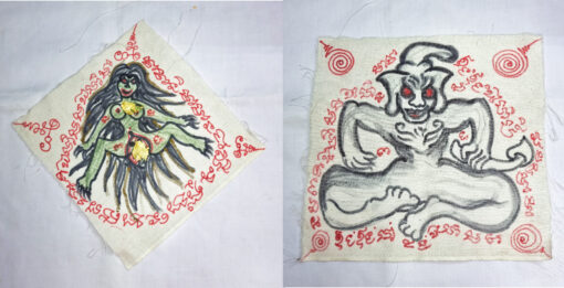 Prai pha yants - Hand-drawn Mae Bper & Phra Ngang from AJ Dew  : THAI VOODOO